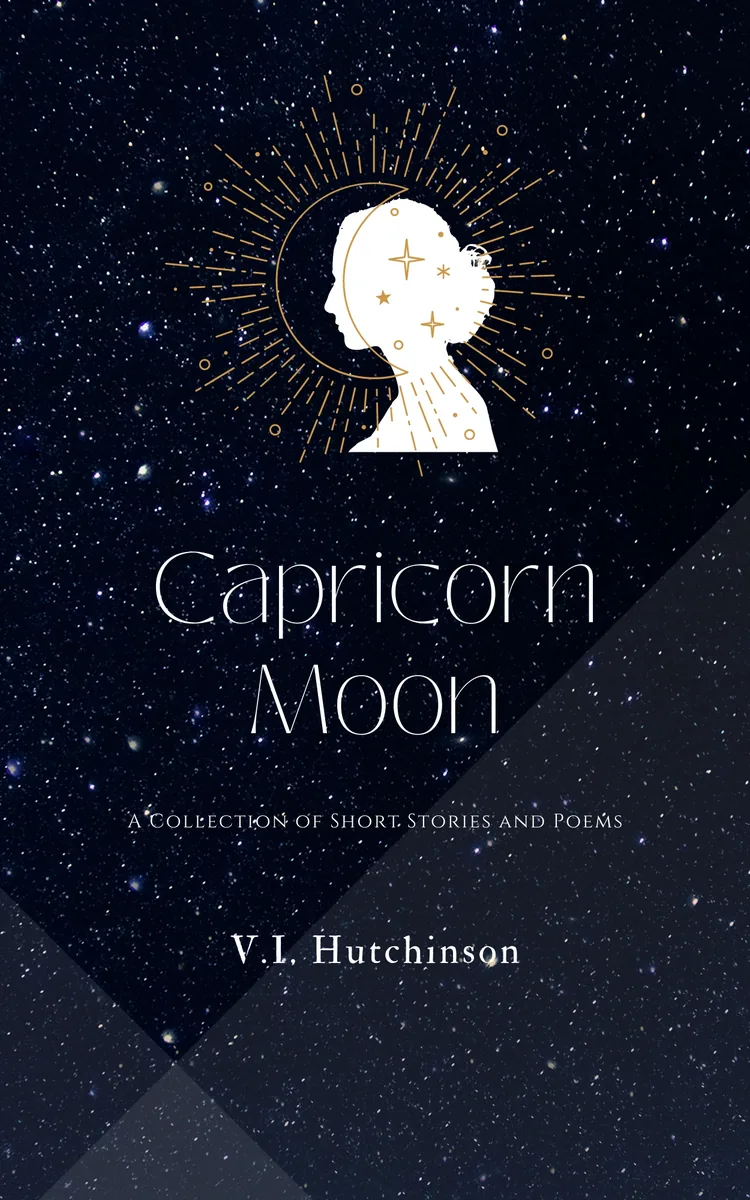 Cover of Capricorn Moon: a gold line-art silhouette and crescent against a starfield
