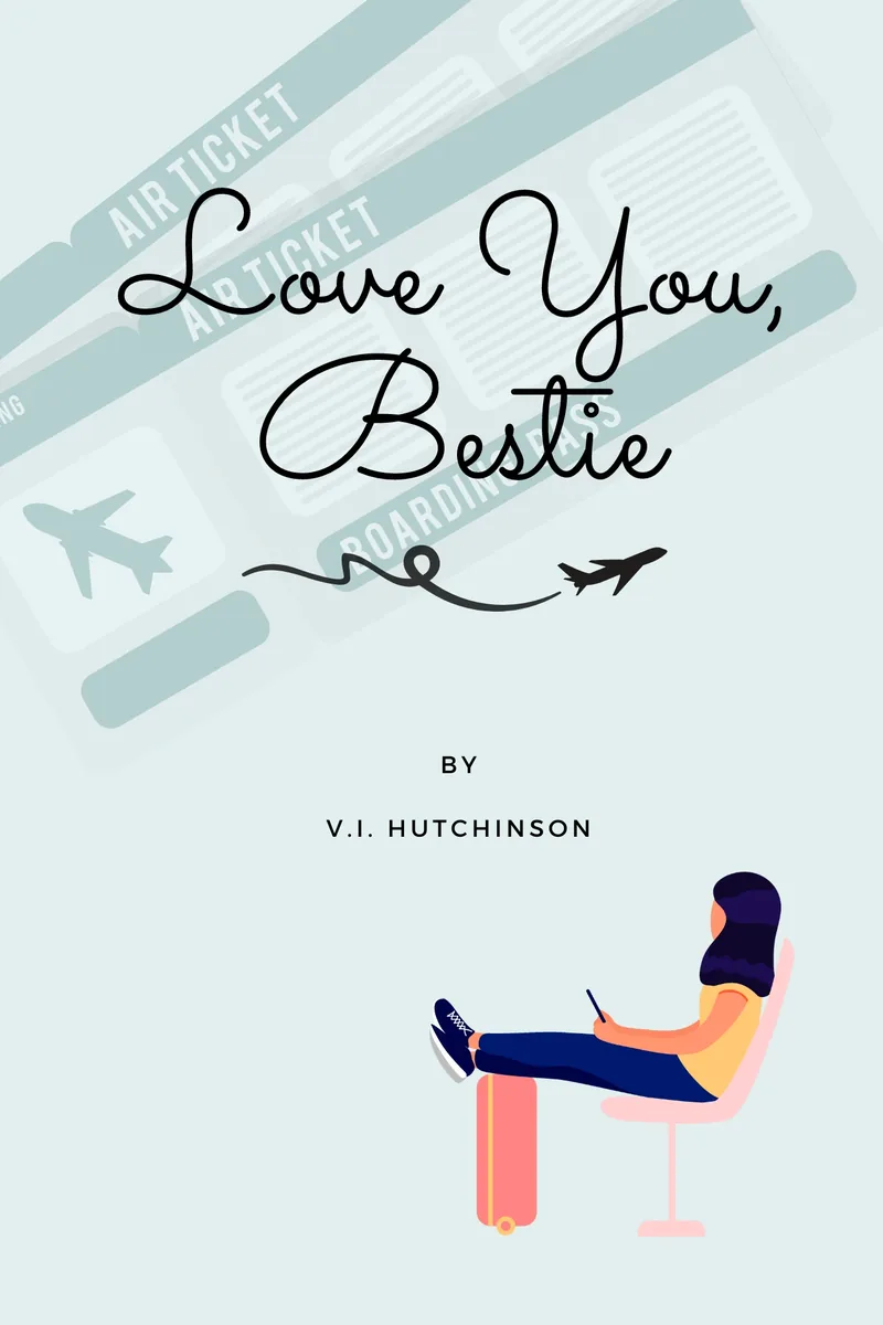 Cover of Love You, Bestie: script lettering on a seafoam background